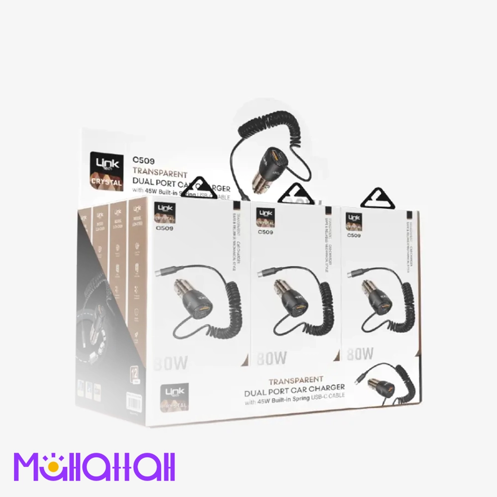 شاحن سيارة سريع C509 بمخرج 2 تايب سي و 1 مايكرو بقوة 80 واط - عبوة 12 قطعة (2) شاحن سيارة سريع