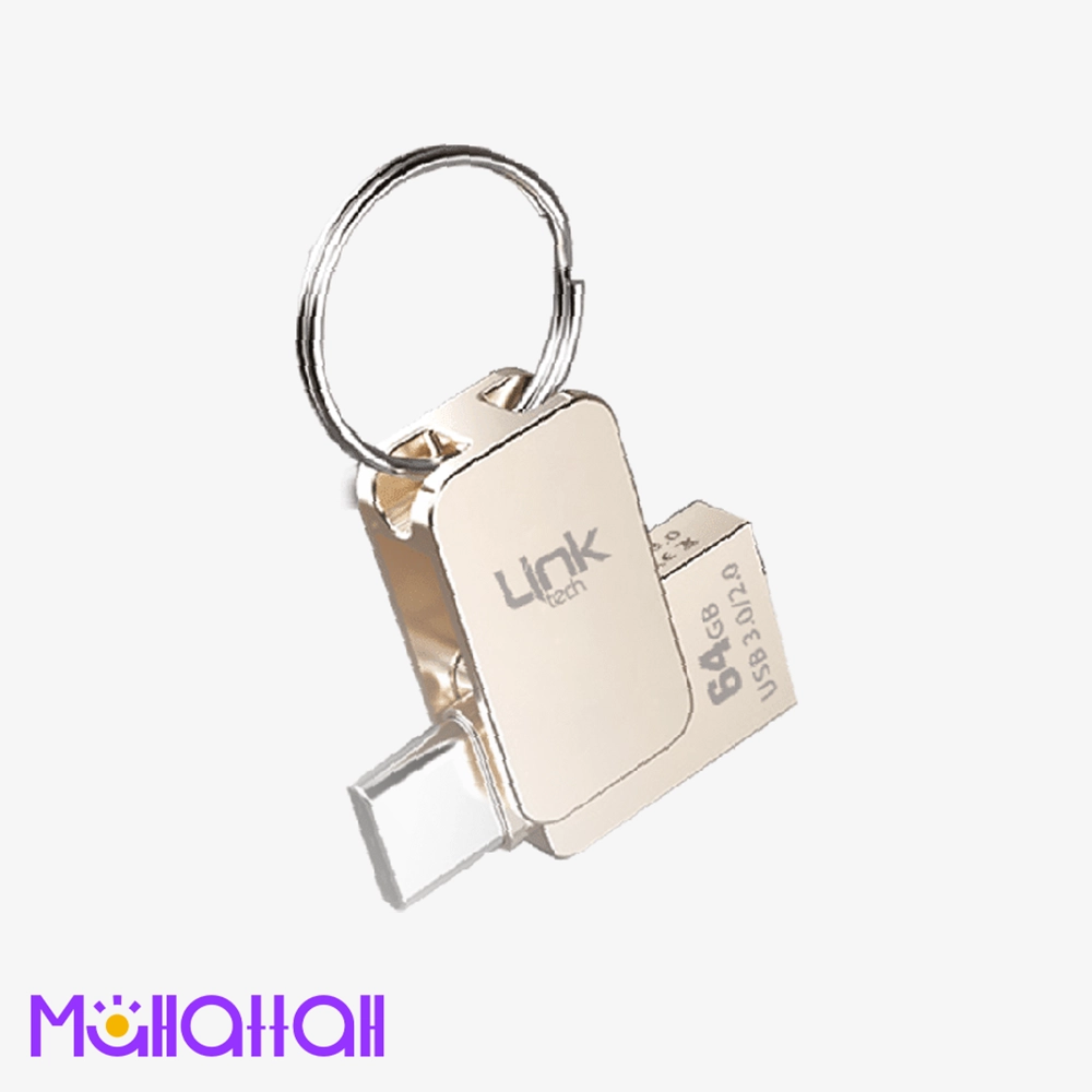 فلاشة 64 جيجا OTG بمنفذين usb و type c - سرعة 90 ميجابايت فلاشة 64 جيجا
