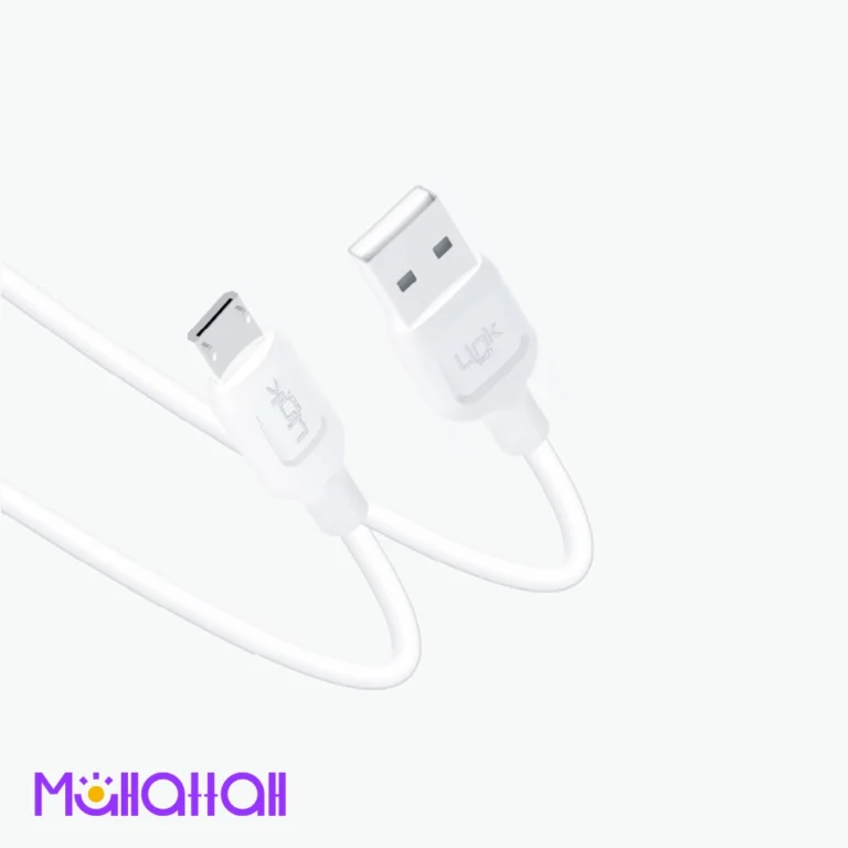 كابل شحن مايكرو USB موديل K448 بقوة 2.4 امبير وبطول 1 متر لون أبيض